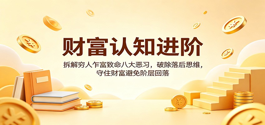 财富认知进阶：拆解穷人乍富致命八大恶习，破除落后思维，守住财富避免阶层回落|网创挖金社