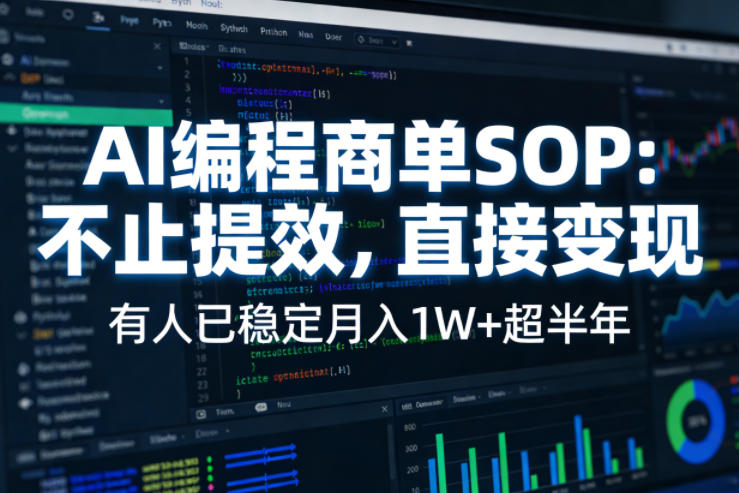 AI编程商单SOP，AI编程不能只给工作提效，还要直接变现，有人已经稳定月入1W+半年了|网创挖金社