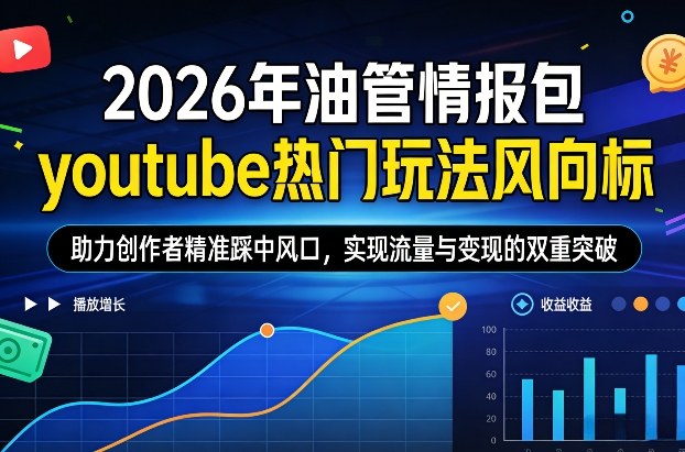 2026年油管情报包，youtube热门玩法风向标，助力创作者精准踩中风口，实现流量与变现的双重突破(更新0330)|网创挖金社