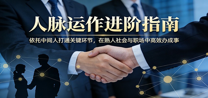 付费文章：人脉运作进阶指南，依托中间人打通关键环节，在熟人社会与职场中高效办成事|网创挖金社