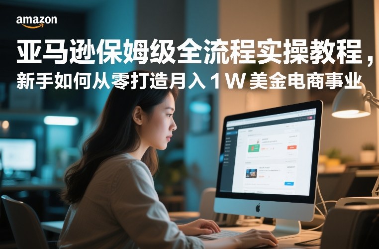 亚马逊保姆级全流程实操教程,新手如何从零打造月入1W美金电商事业|网创挖金社