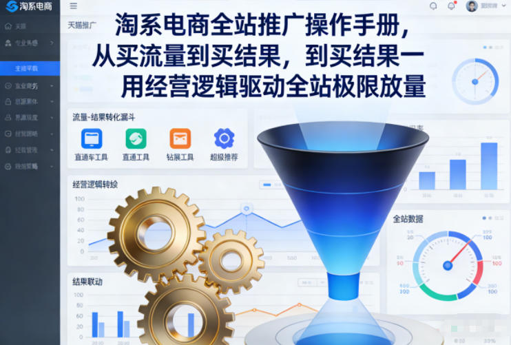 淘系电商全站推广操作手册，从买流量到买结果一用经营逻辑驱动全站极限放量|网创挖金社