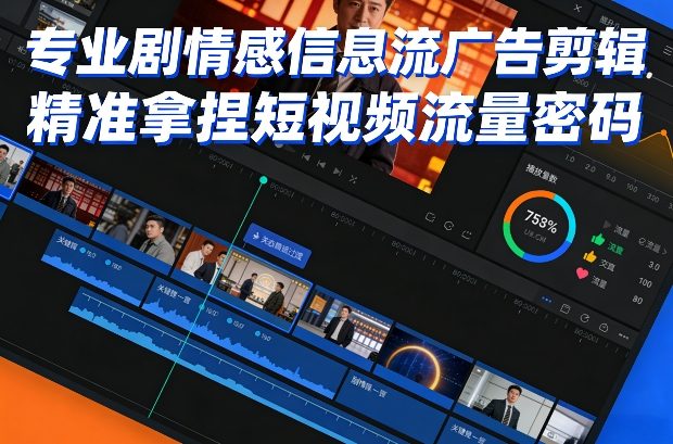 专业剧情感信息流广告剪辑，精准拿捏短视频流量密码|网创挖金社