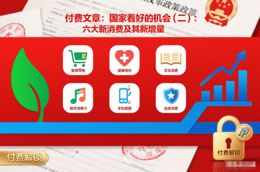 付费文章：国家看好的机会(二)：六大新消费及其新增量|网创挖金社