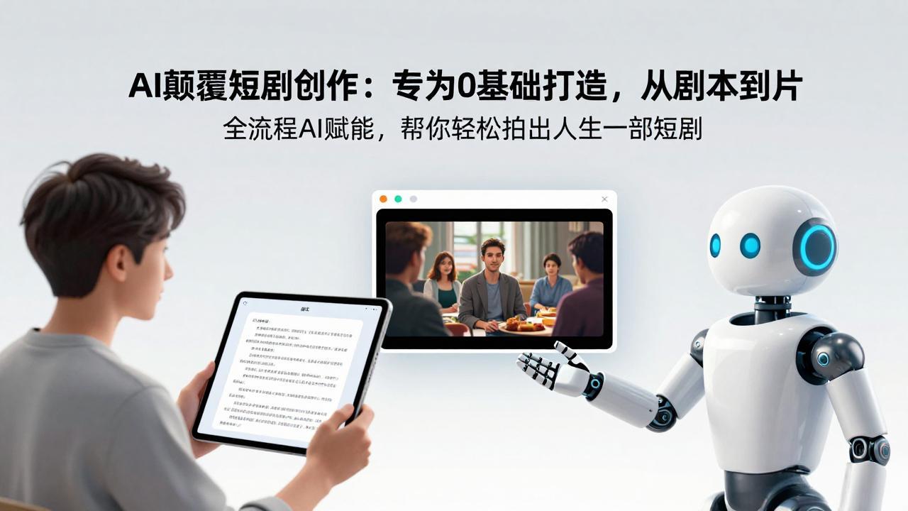 AI颠覆短剧创作：专为0基础打造，从剧本到成片全流程AI赋能，帮你轻松拍出人生第一部短剧|网创挖金社