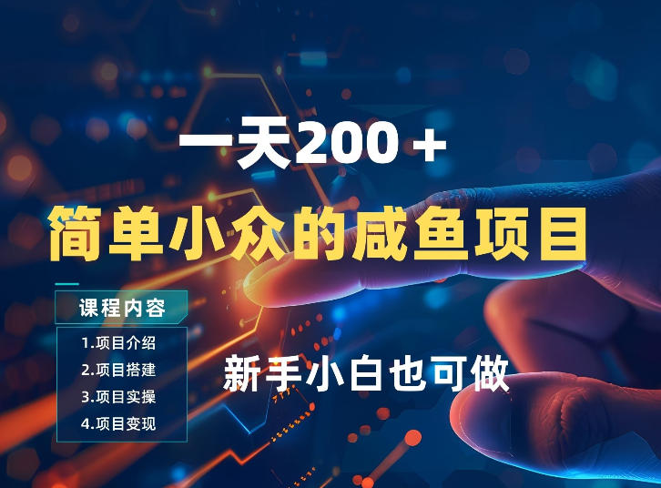 一天收入2张，一个简单小众的咸鱼项目，0门槛小白也能做|网创挖金社