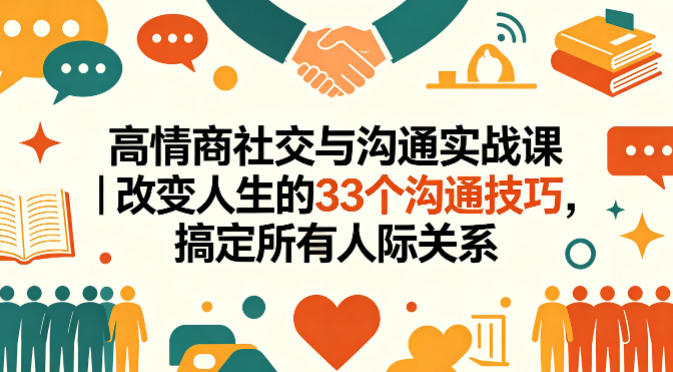 高情商社交与沟通实战课｜改变人生的33个沟通技巧，搞定所有人际关系|网创挖金社
