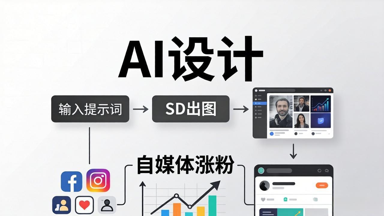 人人都是AI设计师：SD出图+自媒体涨粉一站教学，告别图文素材焦虑，AI设计让你轻松避开内卷|网创挖金社