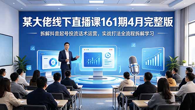 某大佬线下直播课161期4月完整版，拆解抖音起号投流话术运营，实战打法全流程拆解学习|网创挖金社